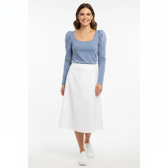 MAJORELLE Women’s Blue Puff Sleeve Top – Size XS - Picture 1 of 7